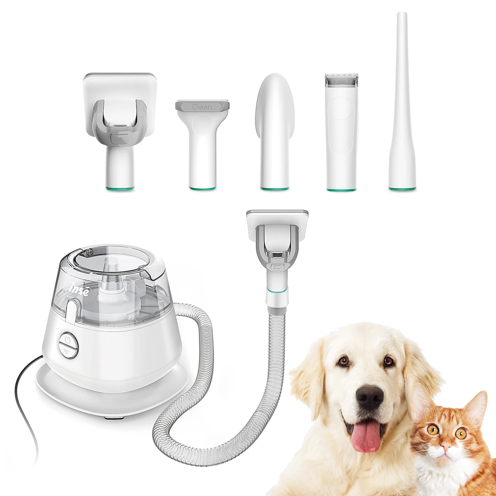 Pawfect Pet Grooming Vacuum Kit – 5-in-1 Pro Clippers with 99% Hair Suction for Dogs & Cats